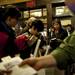 Social worker Michelle DeFrancesco browses the book selecting after the Dan Savage show at Michigan Theater on Sunday. Daniel Brenner I AnnArbor.com